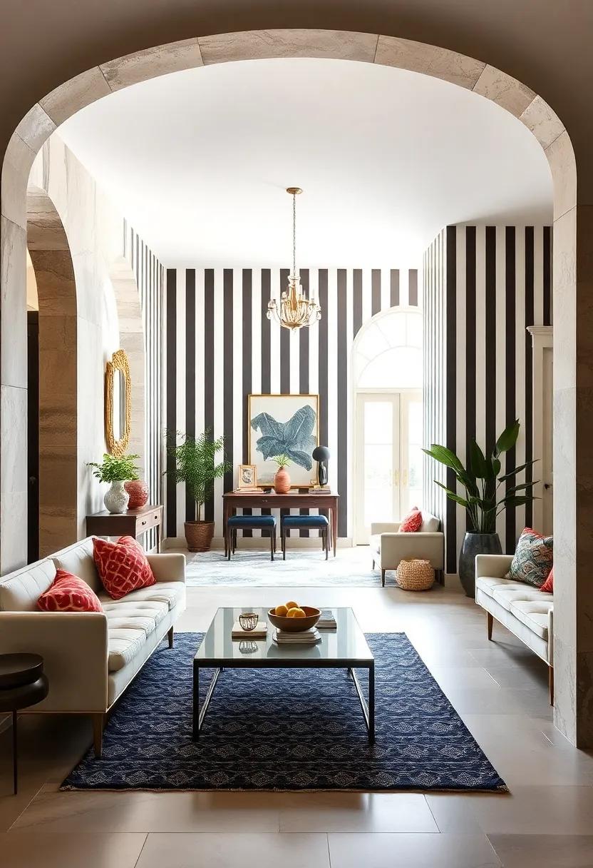 Whimsical stripes: Bright, oversized stripes that inject energy into ⁣the space, making every‍ entry fun ⁣and uplifting