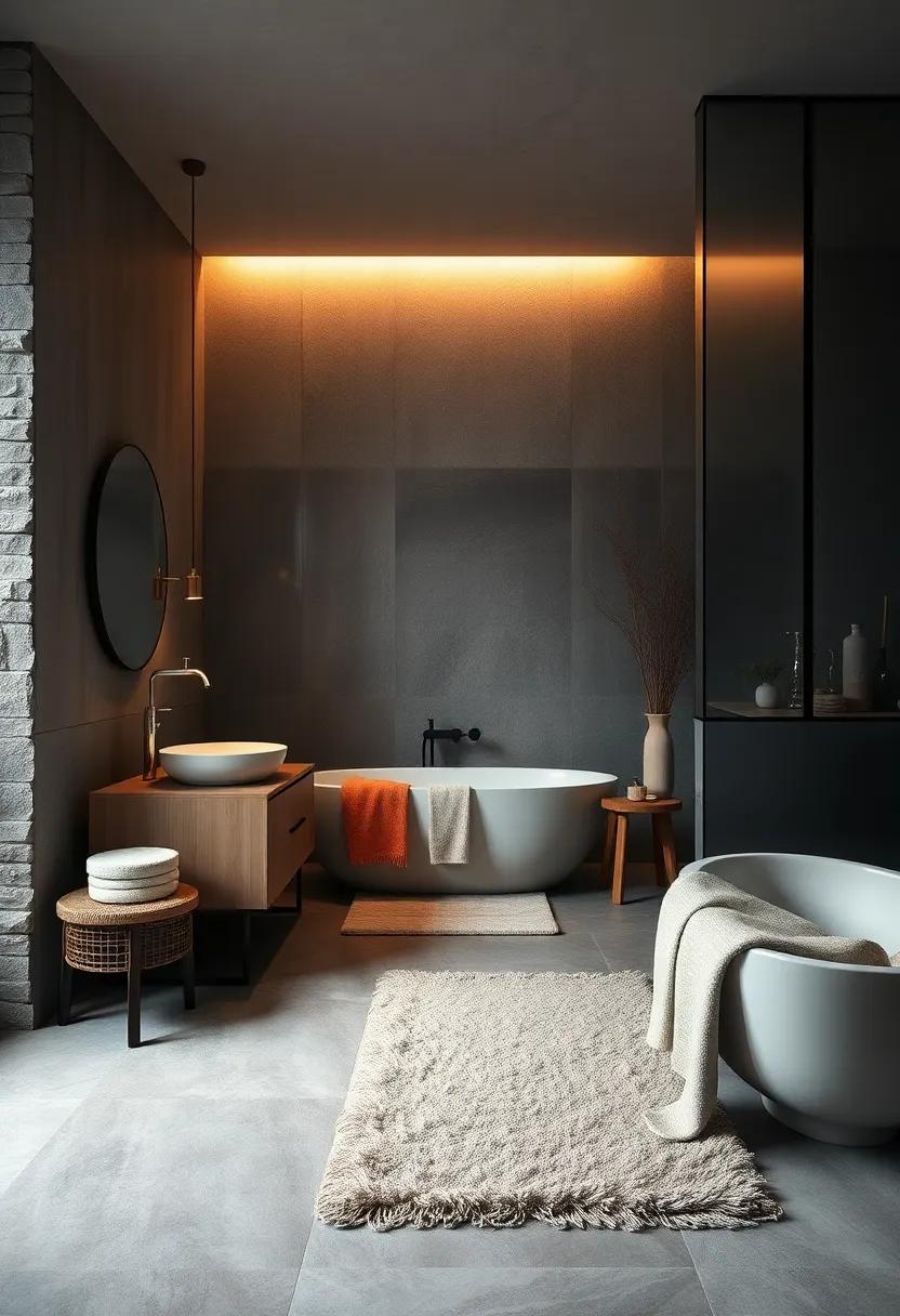 Use⁢ Textured Fabrics: Opt ‍for plush towels, a thick bathmat, and‌ cozy throws⁢ to add warmth and comfort to‌ your space