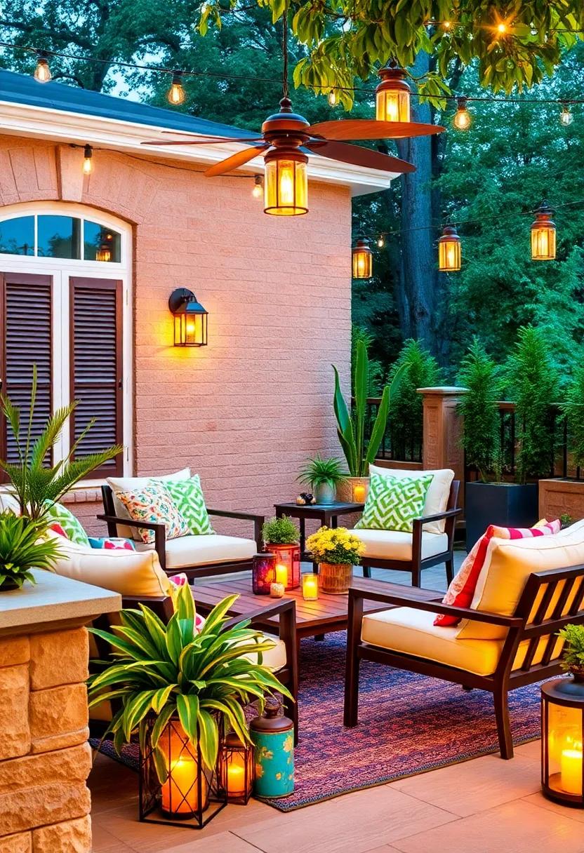 Lantern Glow: Add colorful ‌lanterns to your patio for both light and decoration, setting the mood for evening gatherings with friends and family
