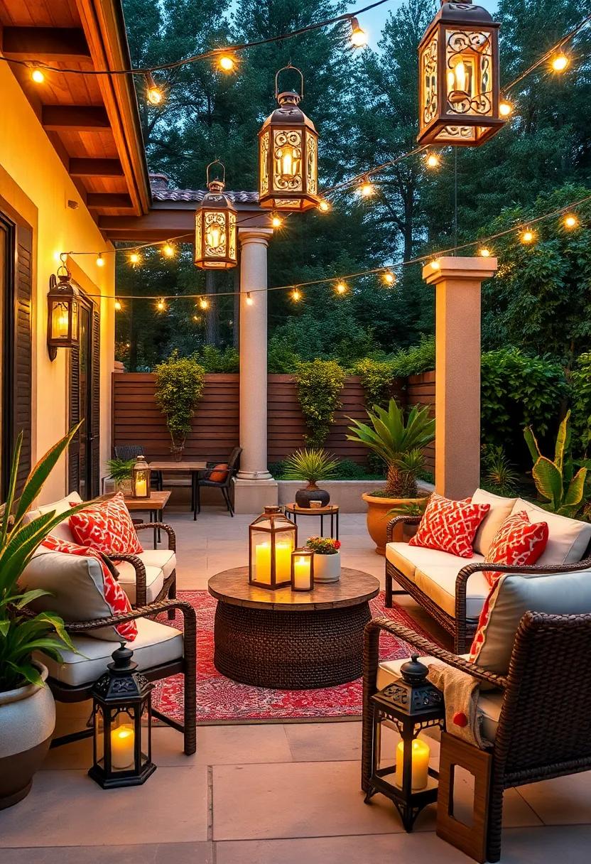 Layered Lighting: Combine lanterns with string lights⁢ overhead for an enchanting,​ multi-dimensional glow that invites relaxation