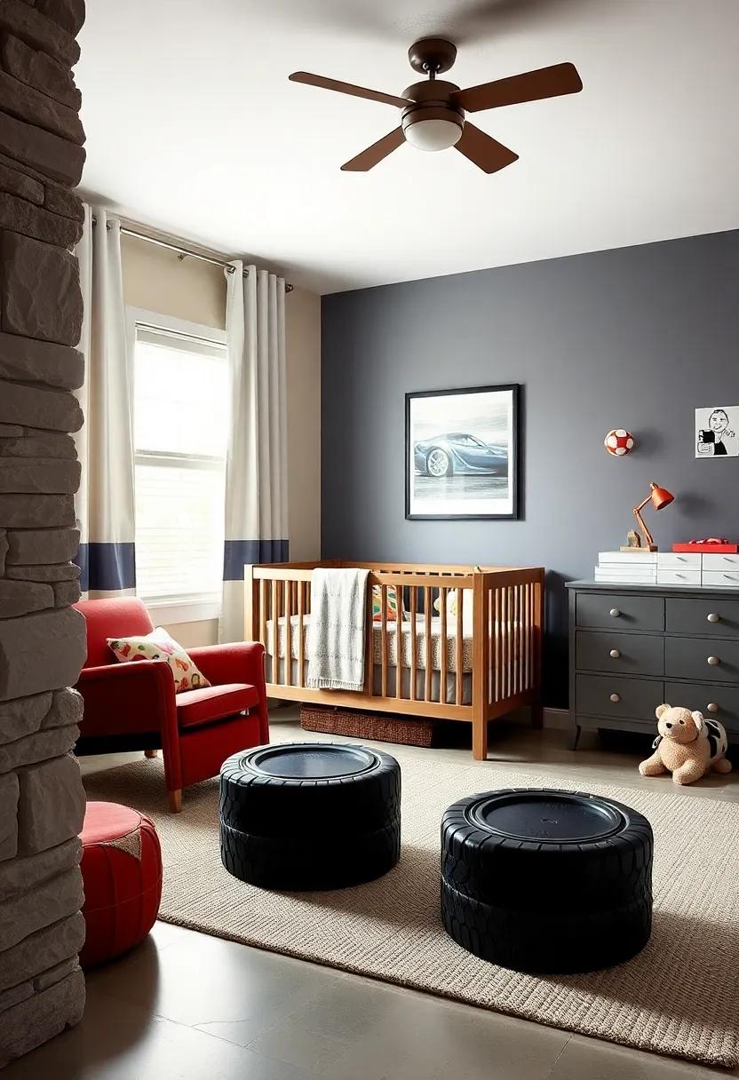 Tire Stools: ‍Incorporate unique ⁢tire-shaped stools for a playful touch that also ⁢provides ⁢seating for story time ⁤or ‌playdates