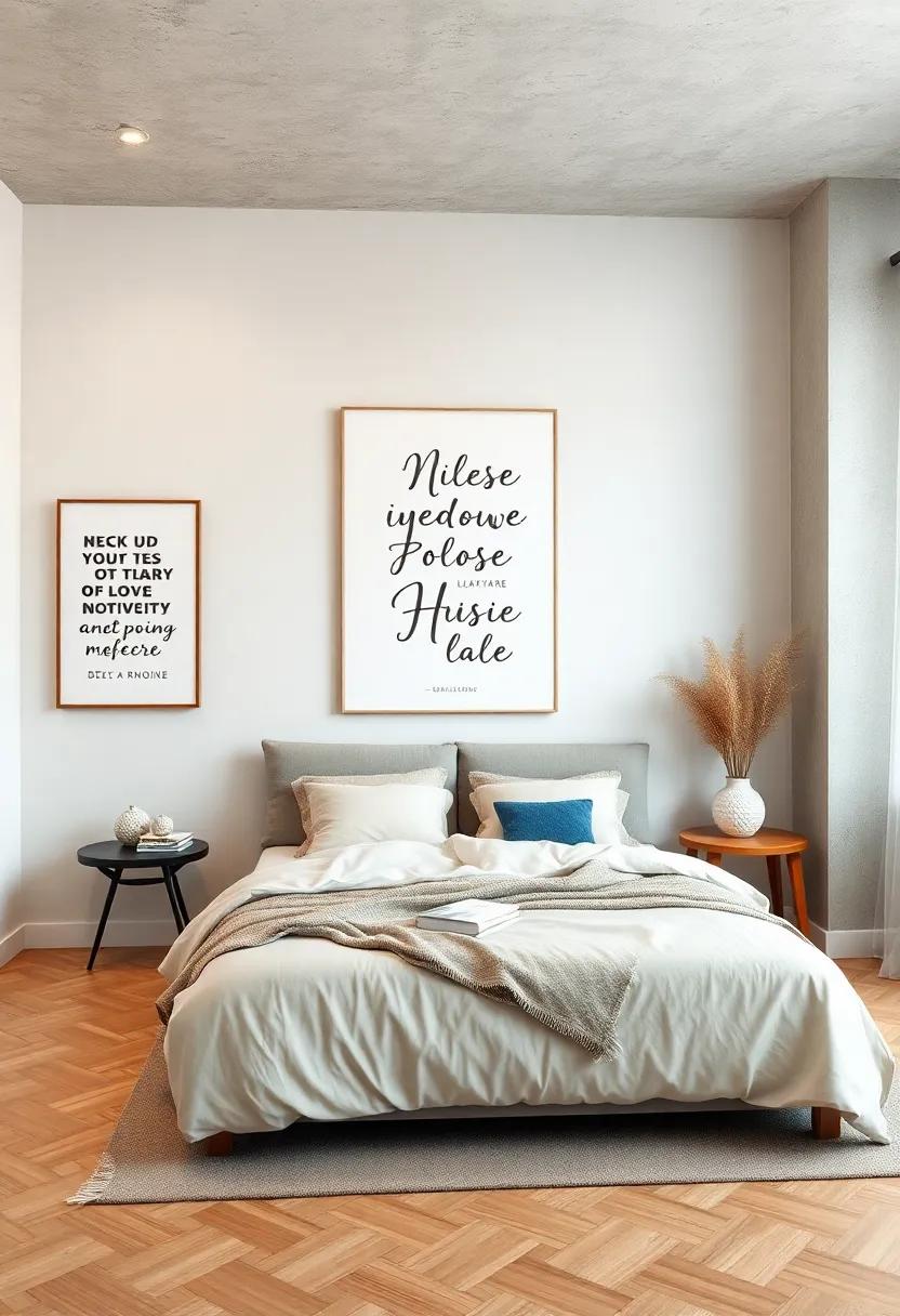 Inspirational‌ Quotes in Stylish Typography: ⁤Decorate your walls ‍with meaningful quotes that inspire positivity and motivation, perfectly suited for personal reflection