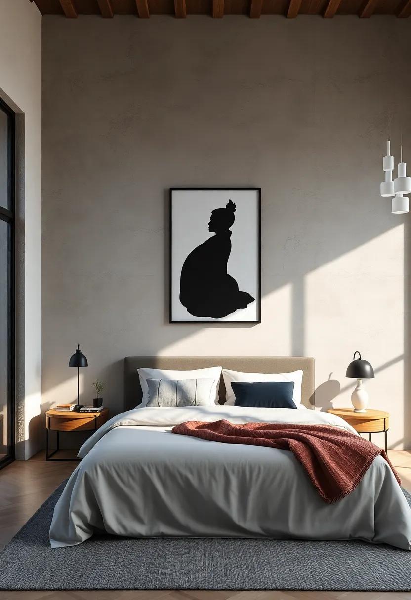 Silhouette Art: Choose striking⁣ silhouette art that utilizes contrast to‍ create beautiful shapes and‍ designs, adding a captivating element to your bedroom