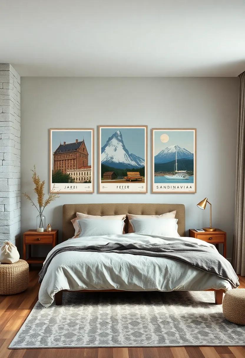 Vintage Travel Posters: Infuse a sense ‍of ⁢adventure into ‍your bedroom with‌ vintage travel posters showcasing ⁣Scandinavian destinations, sparking wanderlust and ⁢style