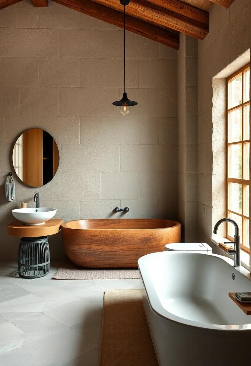 Wooden Tubs ​or Sinks: For a unique⁢ twist,consider wooden elements in​ your bathroom,such as a sink or tub,which add warmth and character