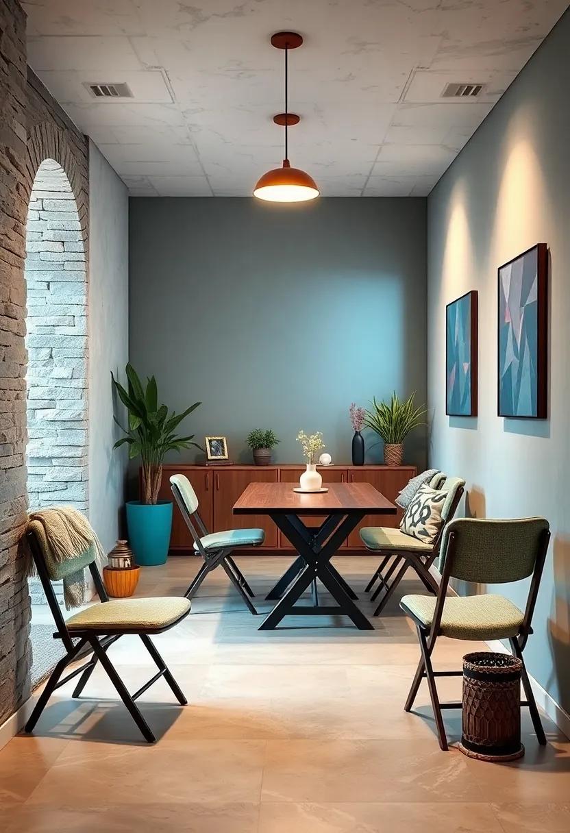 Vintage Finds: Incorporate retro foldable chairs that add character and nostalgia to your dining experience