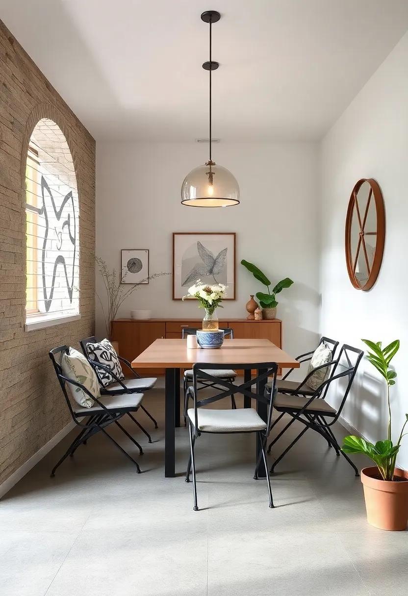 Outdoor-Inspired: Bring the outdoor charm inside with foldable metal chairs that inspire al fresco dining year-round