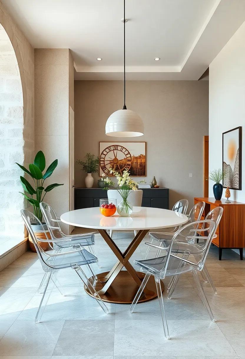 Transparent Choices: Opt for acrylic foldable chairs that blend seamlessly into the room while maintaining a light and airy feel