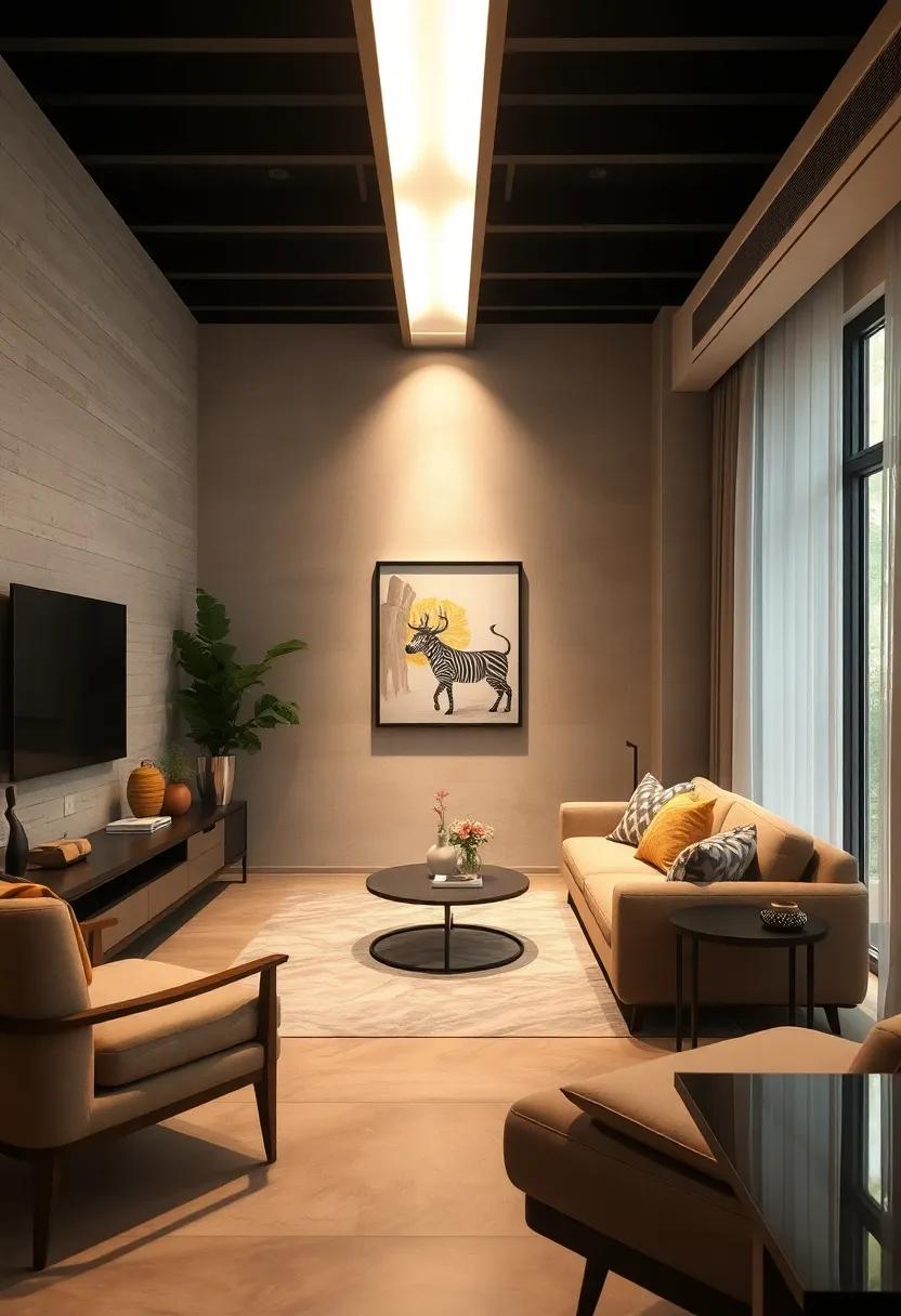 Create a Focal Point: ⁢Highlight artwork or a decorative‍ feature with a spotlight to draw attention while providing layered lighting