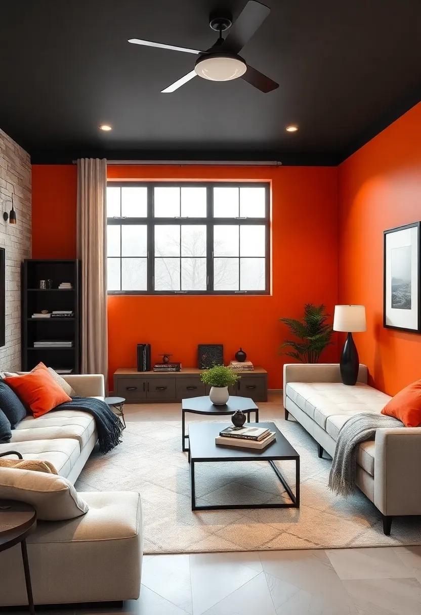 Start ⁤with a Bold⁤ Tangerine‍ Accent Wall: Choose one wall to paint a vibrant‌ tangerine, creating a stimulating⁤ focal point that energizes the room