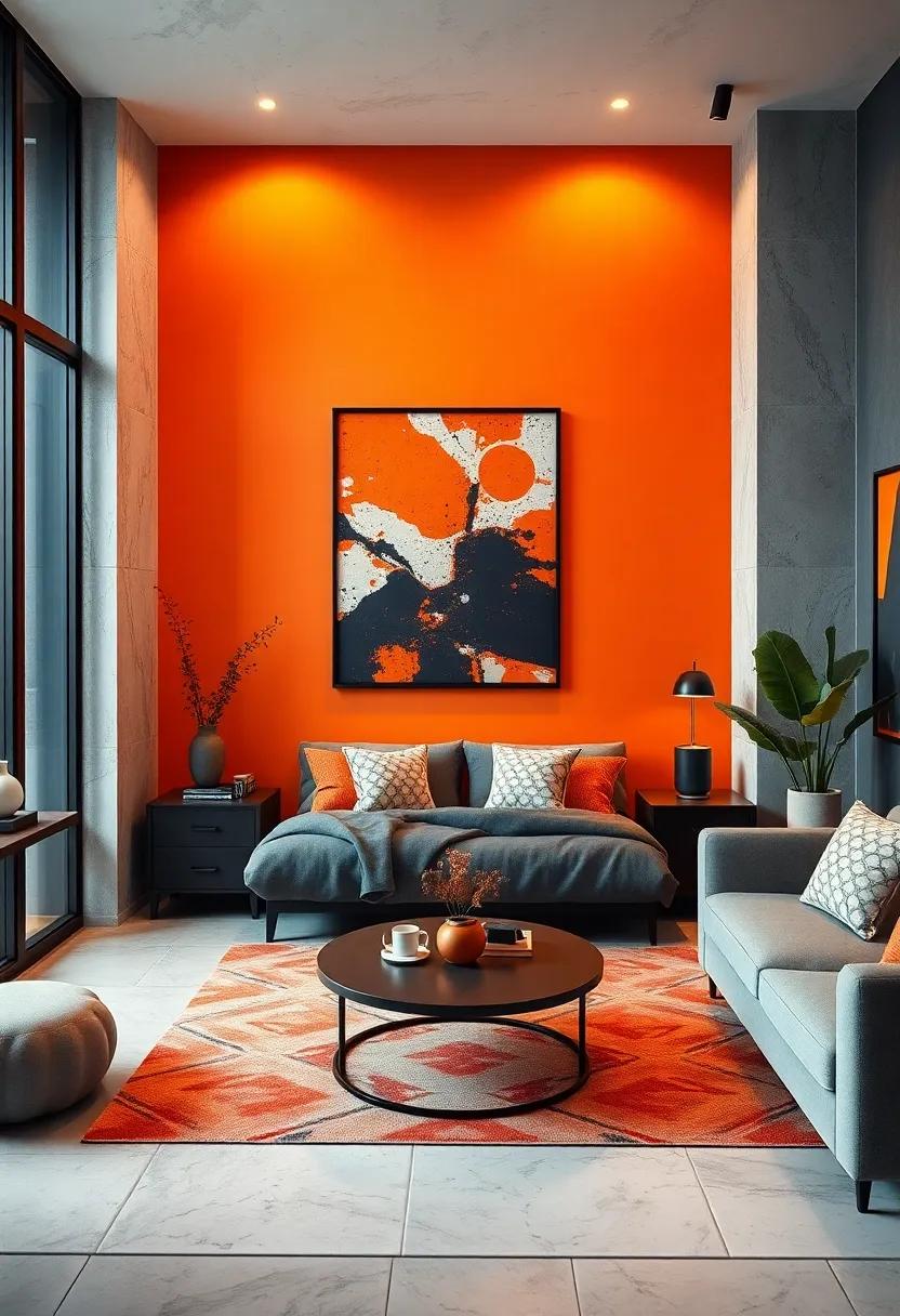 Dynamic Wall ​Art: Hang artwork that combines​ tangerine‌ and ⁣black, featuring abstract designs or‌ motivational ​quotes to inspire creativity