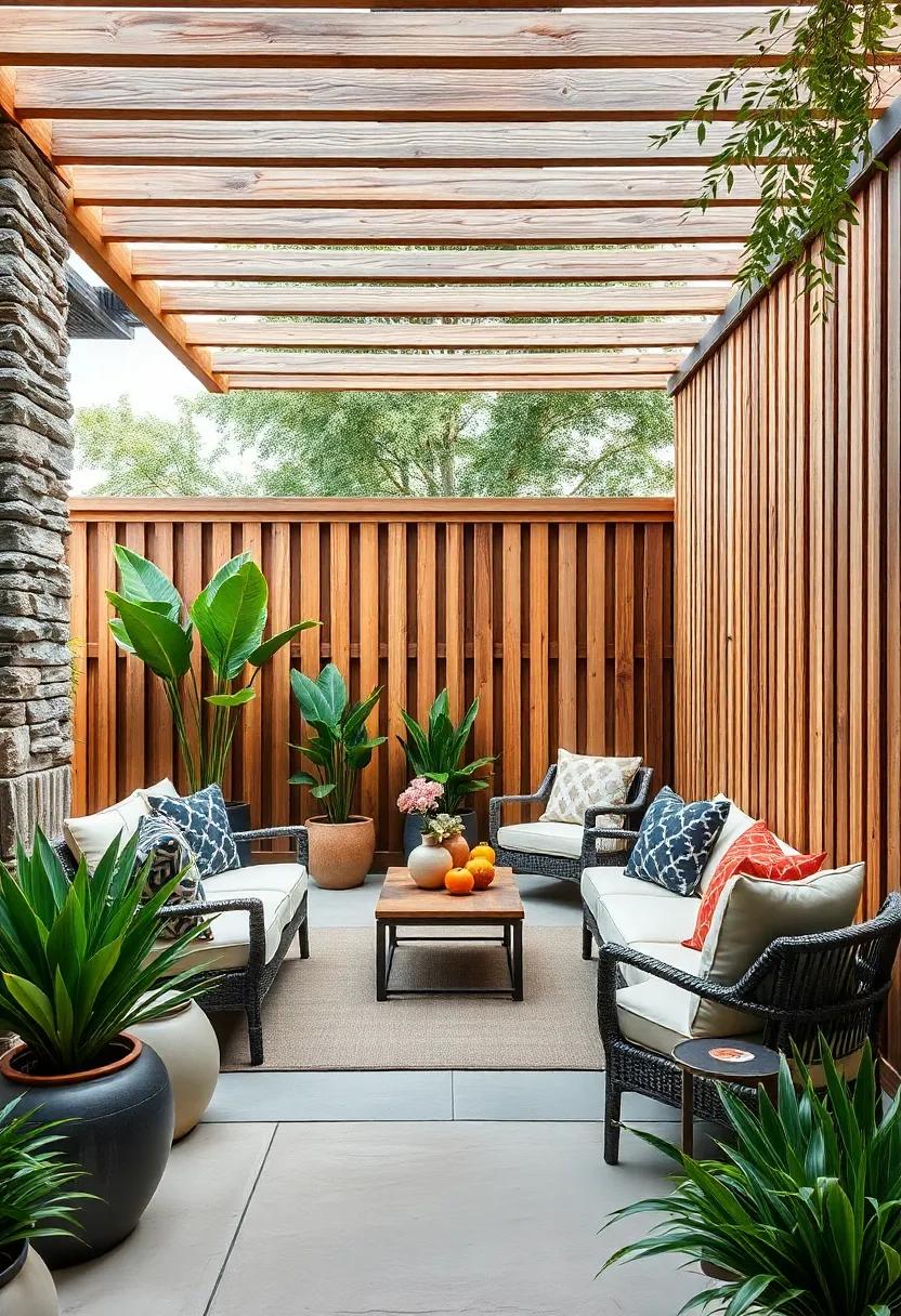 Create a serene retreat with natural wood ​finishes that harmonize with your‌ landscape,⁢ allowing the beauty of your outdoor space to shine through