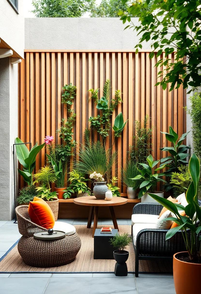 Enhance ​your garden's character by ‌using vertical slats to create an artistic mural, showcasing your favorite ‍plants and outdoor art pieces