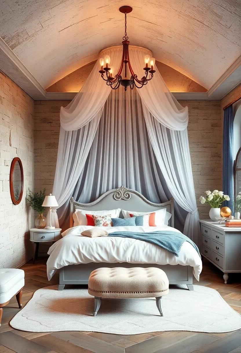 Create a dreamy canopy ‍over the bed using ‍sheer fabric for a whimsical ‌touch