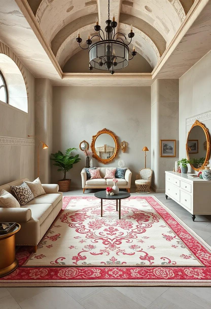 Integrate a large, plush rug‍ with intricate‍ patterns to unify the⁢ room's decor