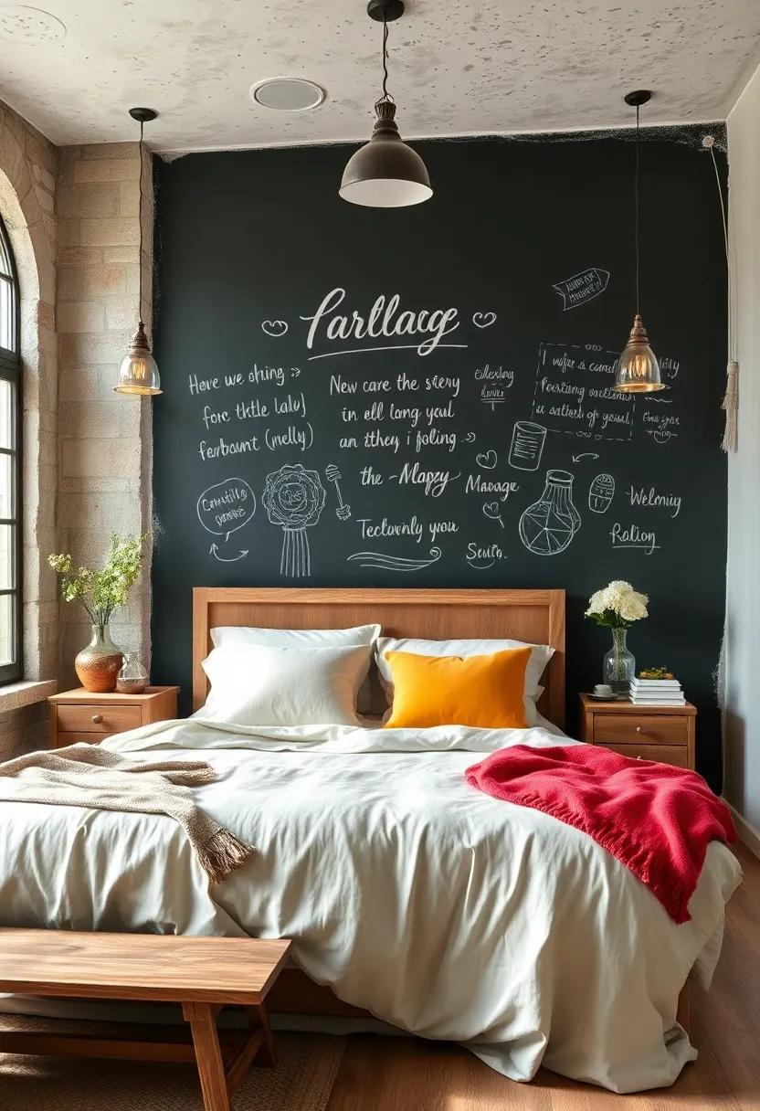 A chalkboard wall for personal notes, inspiring quotes, or artful sketches
