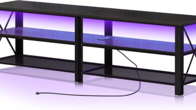 Our Take on the Clikuutory 71″ Metal TV Stand with LED Lights