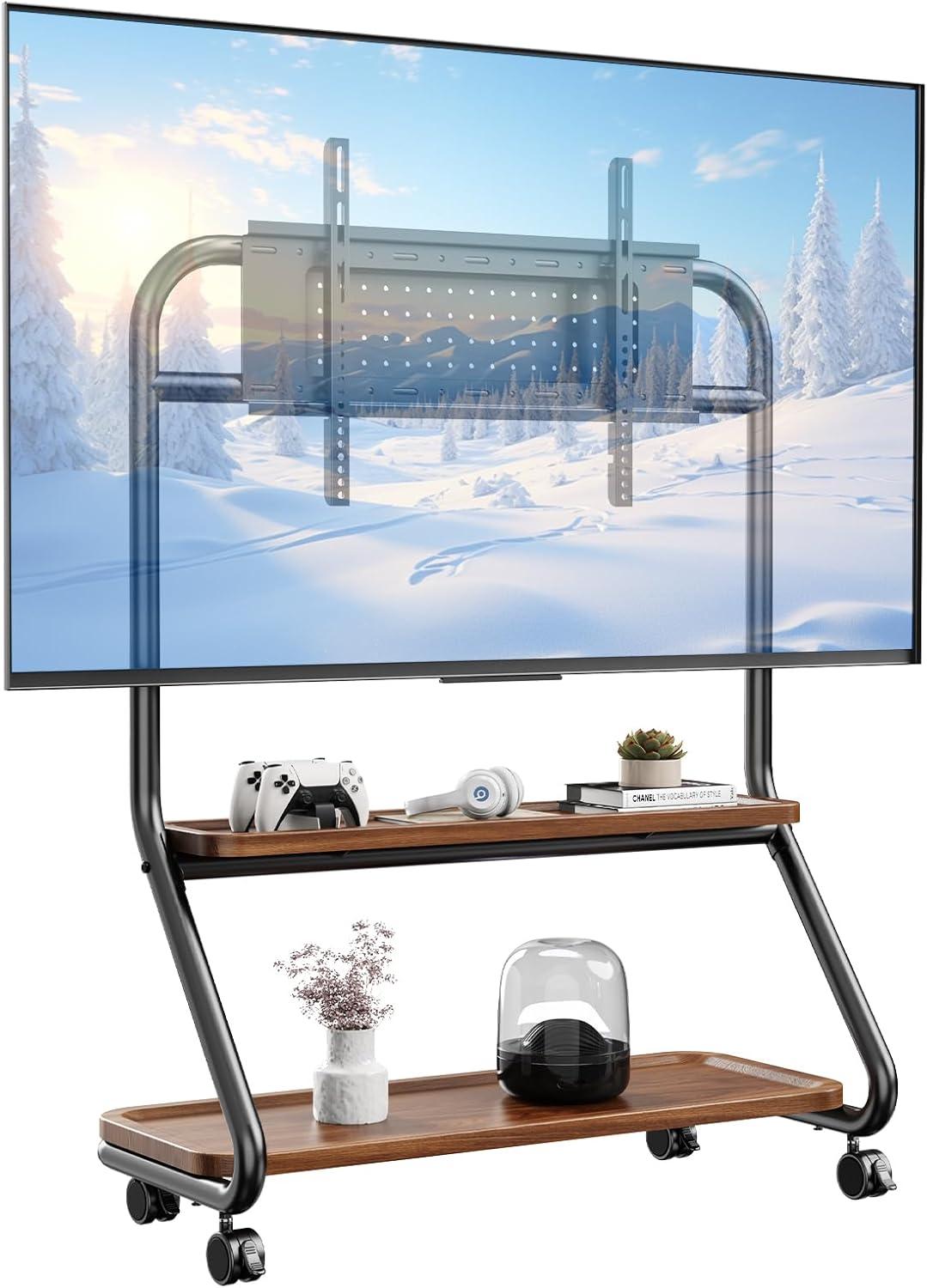 Our Take on the Sleek BEISHI Rolling TV Stand with Storage