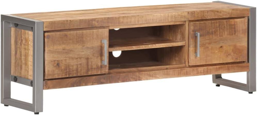 Our Take on the Youuihom Industrial Mango Wood TV Stand’s Style & Storage