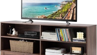 Our Honest Take on the KOTEK Wooden TV Stand with Storage