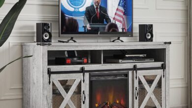 Our Honest Take on the Okvnbjk Fireplace TV Stand’s Farmhouse Charm