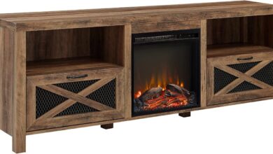 Cozy Meets Rustic: Our Take on the Walker Edison Fireplace TV Stand