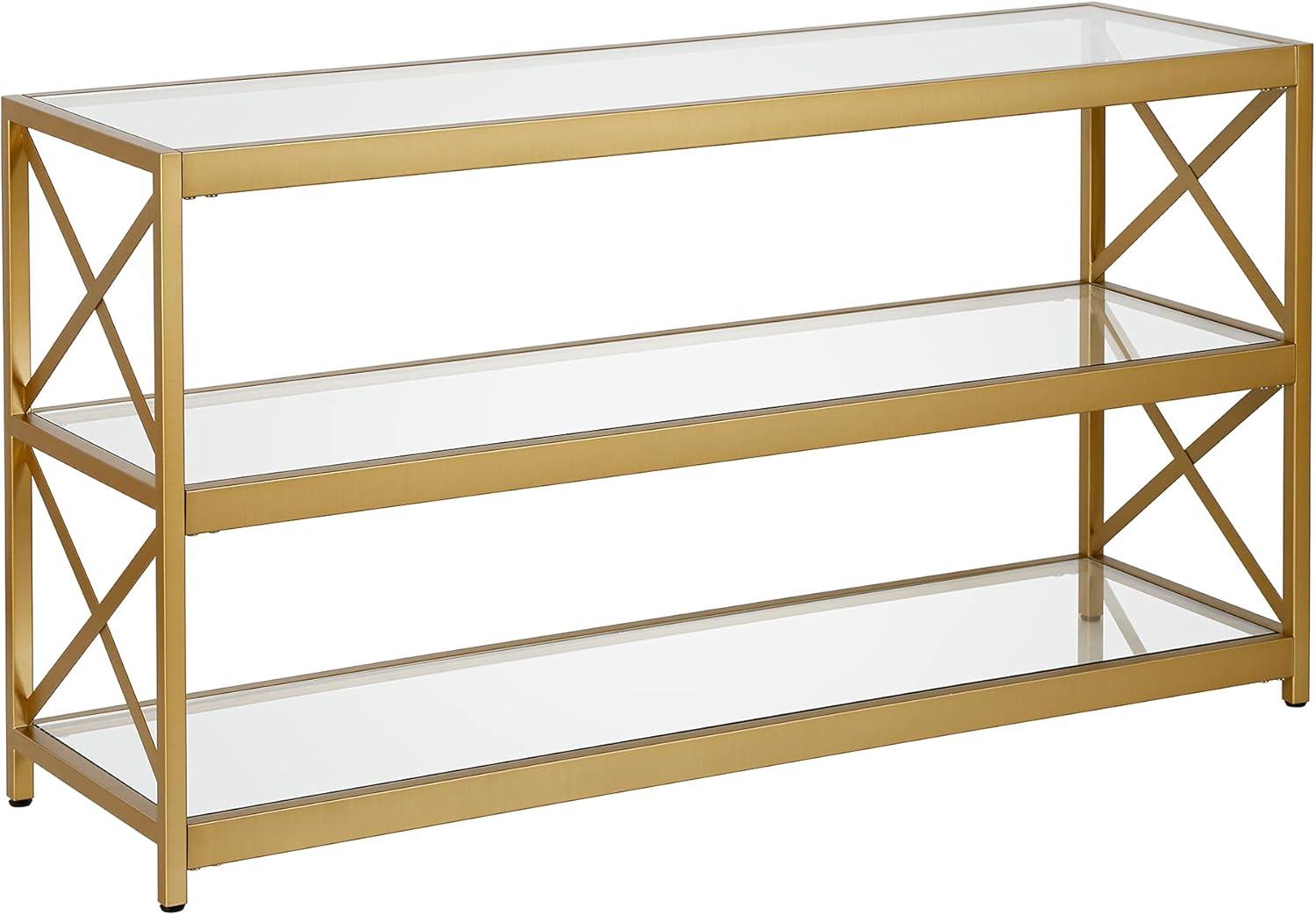 Our Take on the Hutton Brass TV Stand: Stylish and Sturdy for TVs up to 50