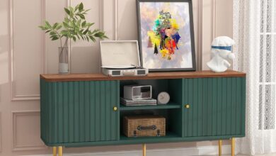 Why We Love the ARTPOWER 55″ Fluted Green TV Stand