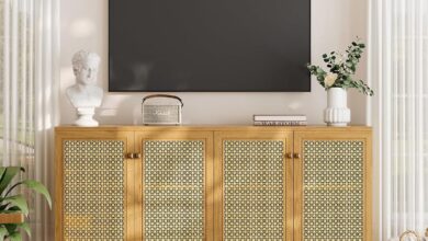 Our Honest Take on the Mid-Century Rattan TV Stand’s Style & Setup