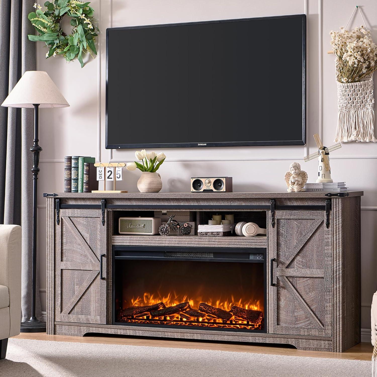 Cozy Up Our Space: JXQTLINGMU Fireplace TV Stand Review