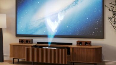 Our Take on the 102″ Ultra Short Throw Projector TV Stand’s Smart Design