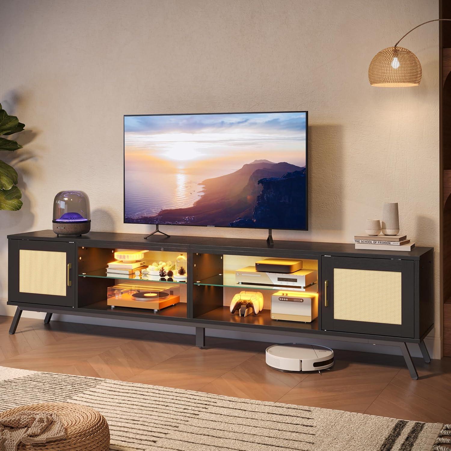Our Take on the Bestier 80″ Rattan TV Stand: Stylish, Spacious, Solid