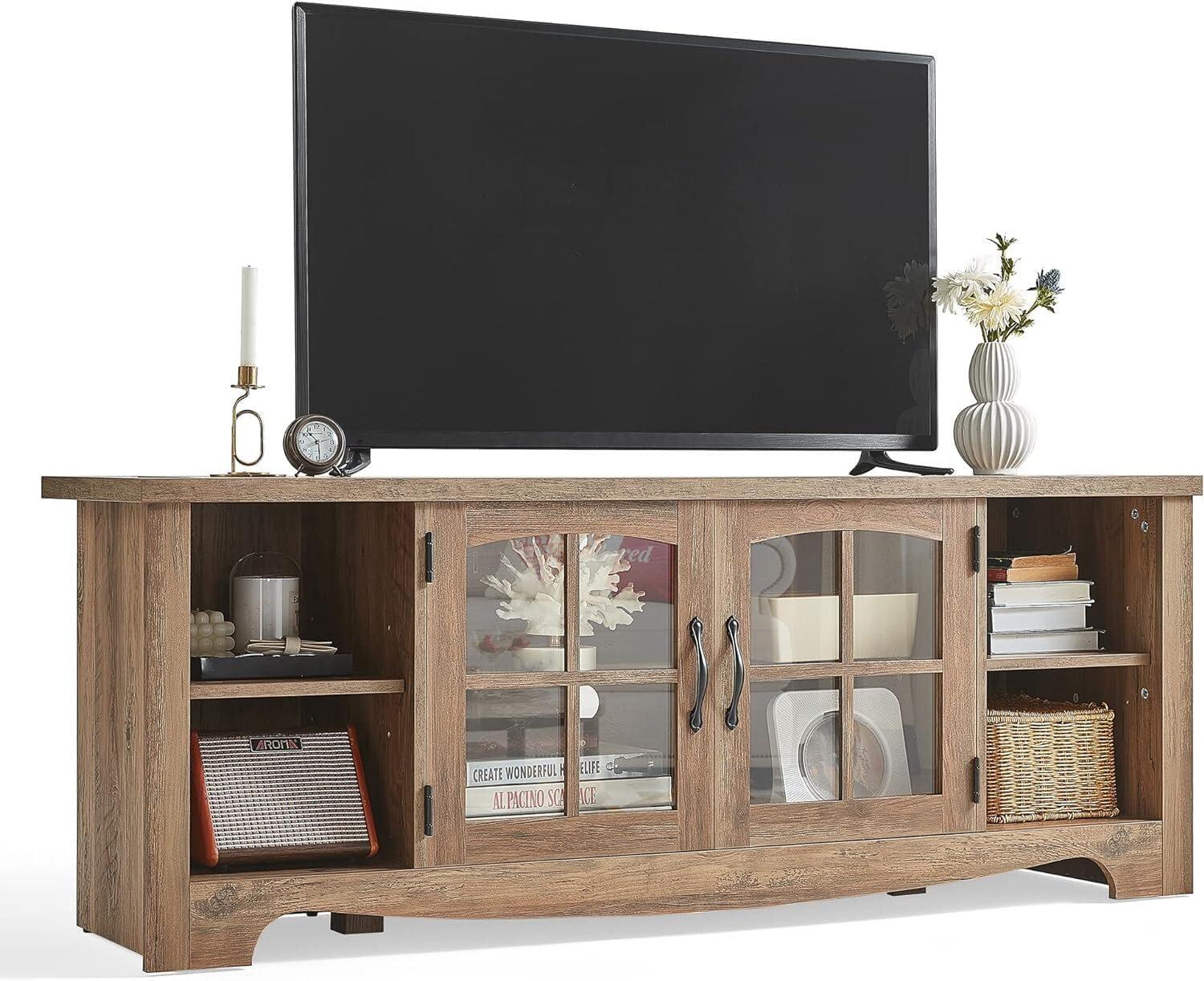 How We Organized Our Space with the LINSY HOME Farmhouse TV Stand