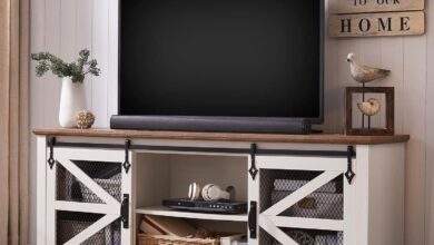 Why We Chose the OKD Farmhouse TV Stand for Our Living Room