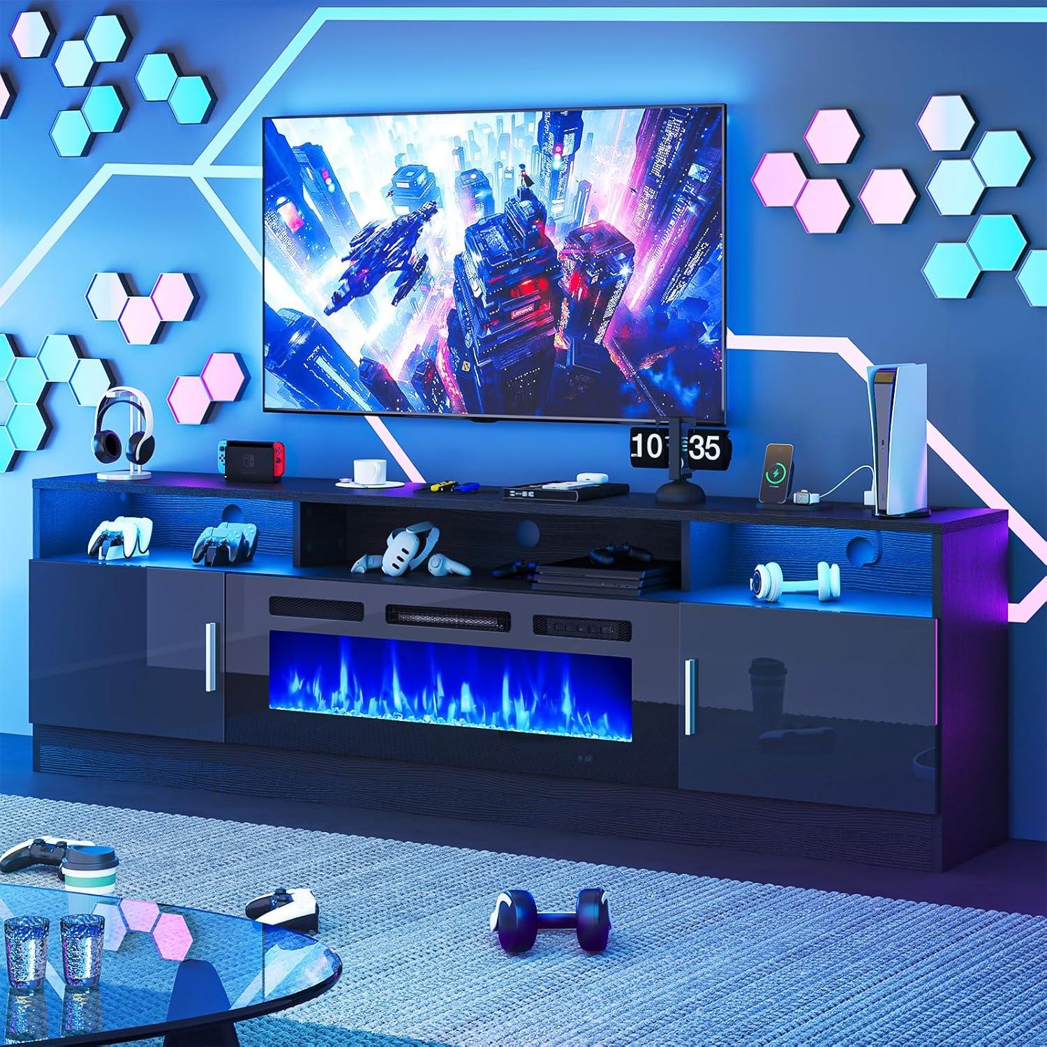 Why We Love the oneinmil 70″ Fireplace TV Stand for Our Home