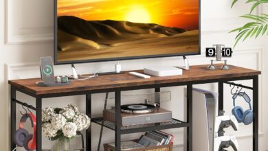 Our Take on the YGEOMER Rustic Brown TV Stand for 55″ TVs