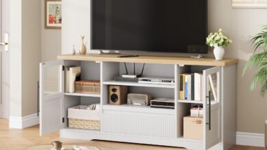 Our Take on the 63″ Farmhouse Wave TV Stand: Stylish & Sturdy