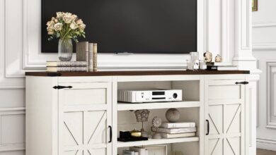 Our Honest Take on the 66″ Rustic White Farmhouse TV Stand