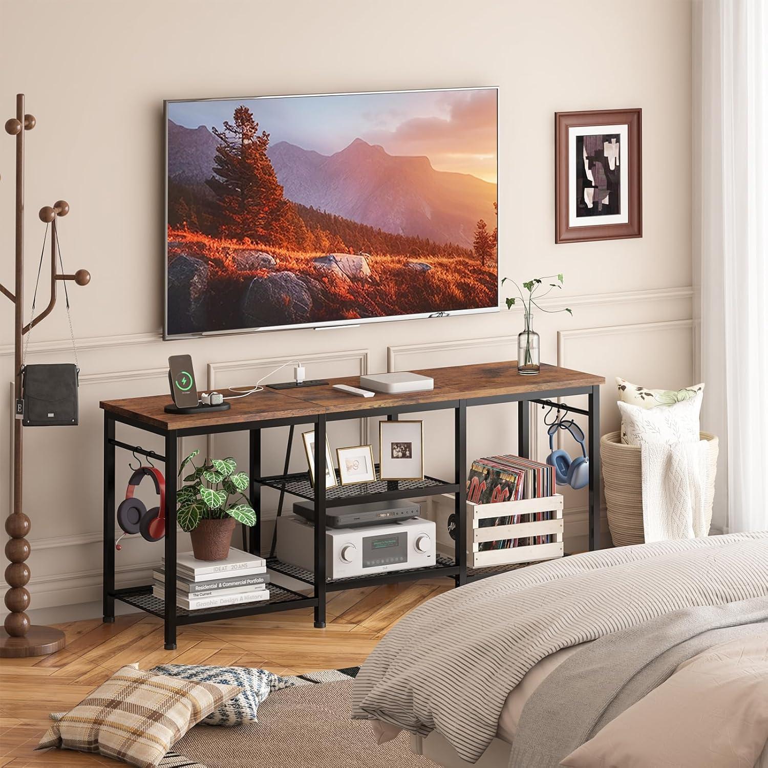 Our Take on the YGEOMER Rustic Brown TV stand for 55