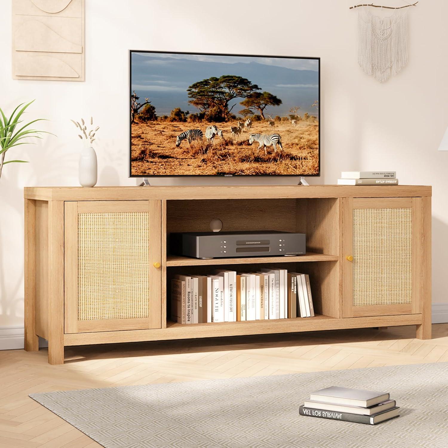 Our take on the Boho Rattan TV Stand: Stylish & Sturdy storage