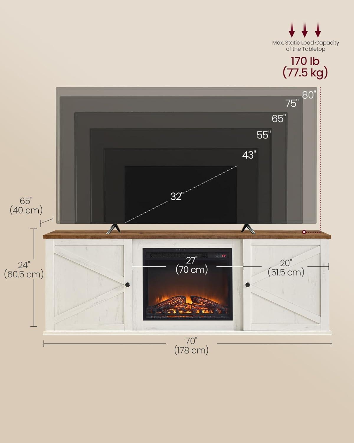 Cozy Up Our Living Room with VASAGLE's Rustic Fireplace TV Stand
