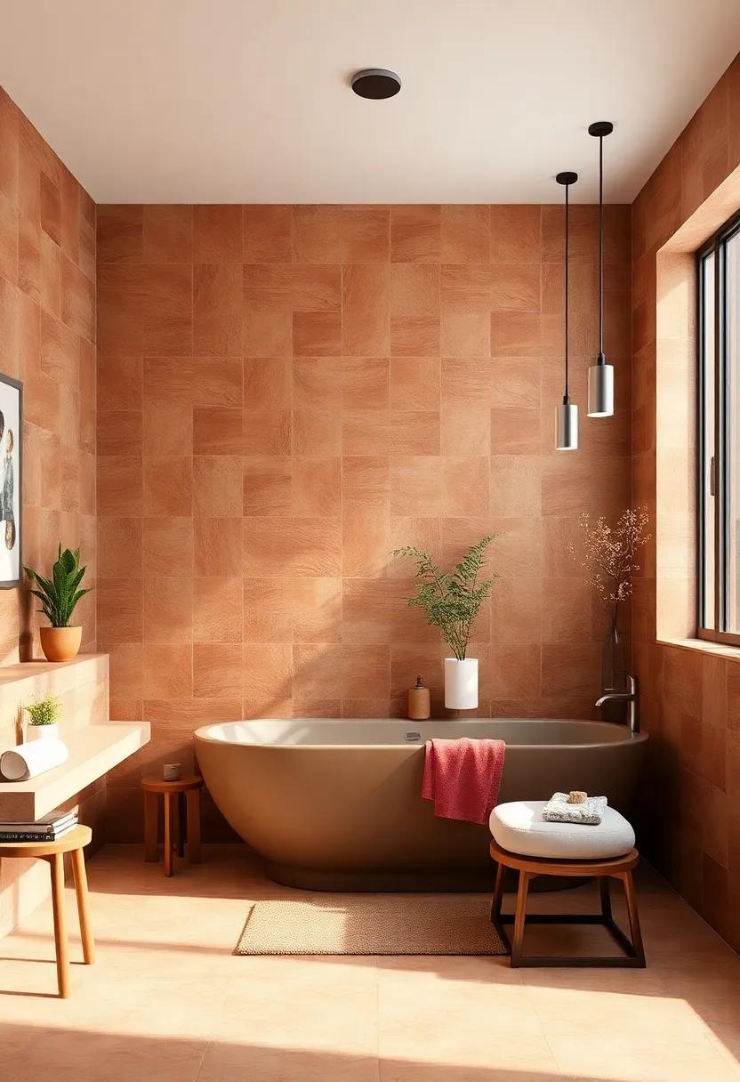 Earthy Terracotta Tiles: Warm up your space with terracotta, adding an inviting and rustic feel that evokes relaxation