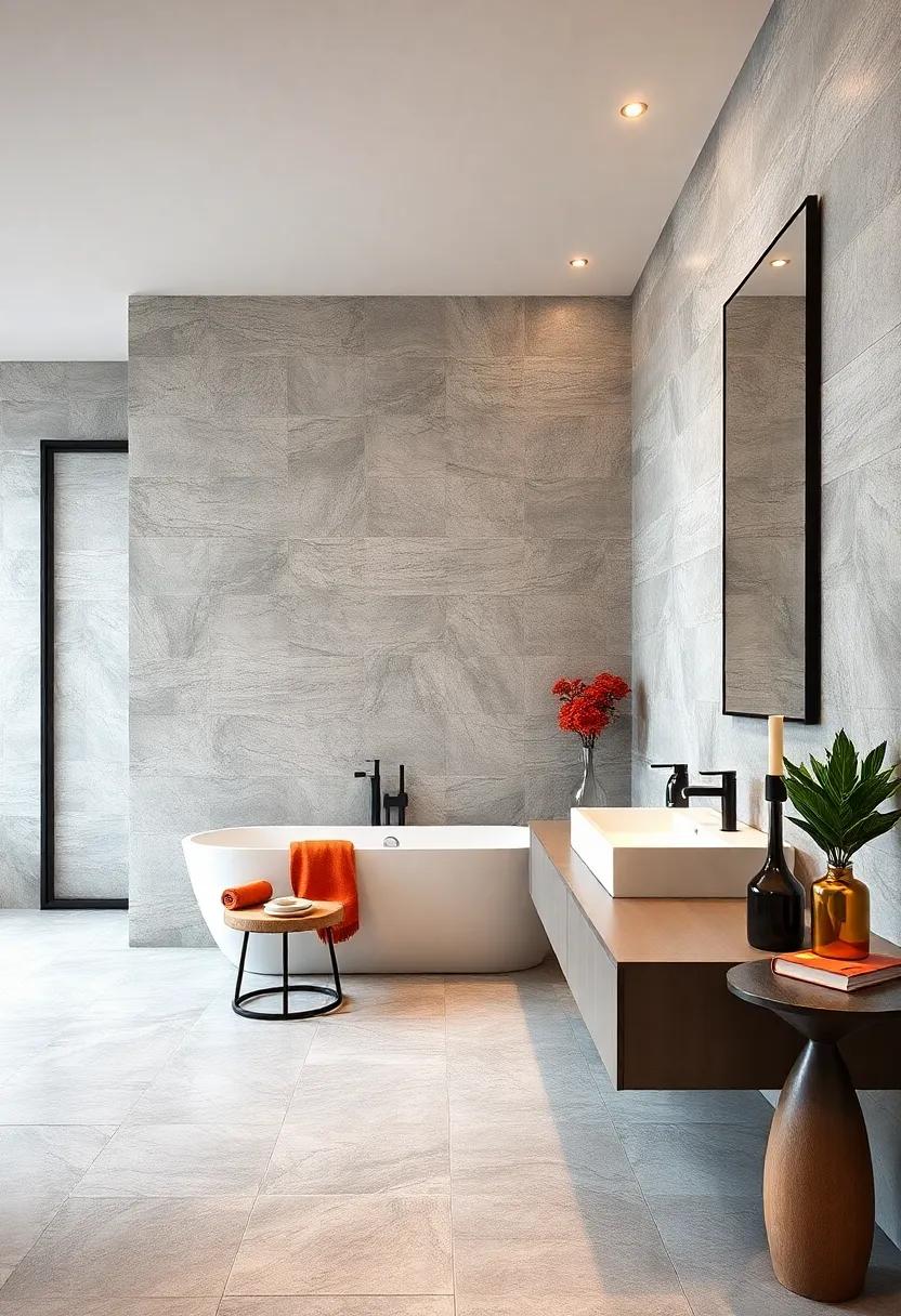 Large format Tiles: Minimize grout lines and maximize impact with oversized tiles for a sleek, modern look