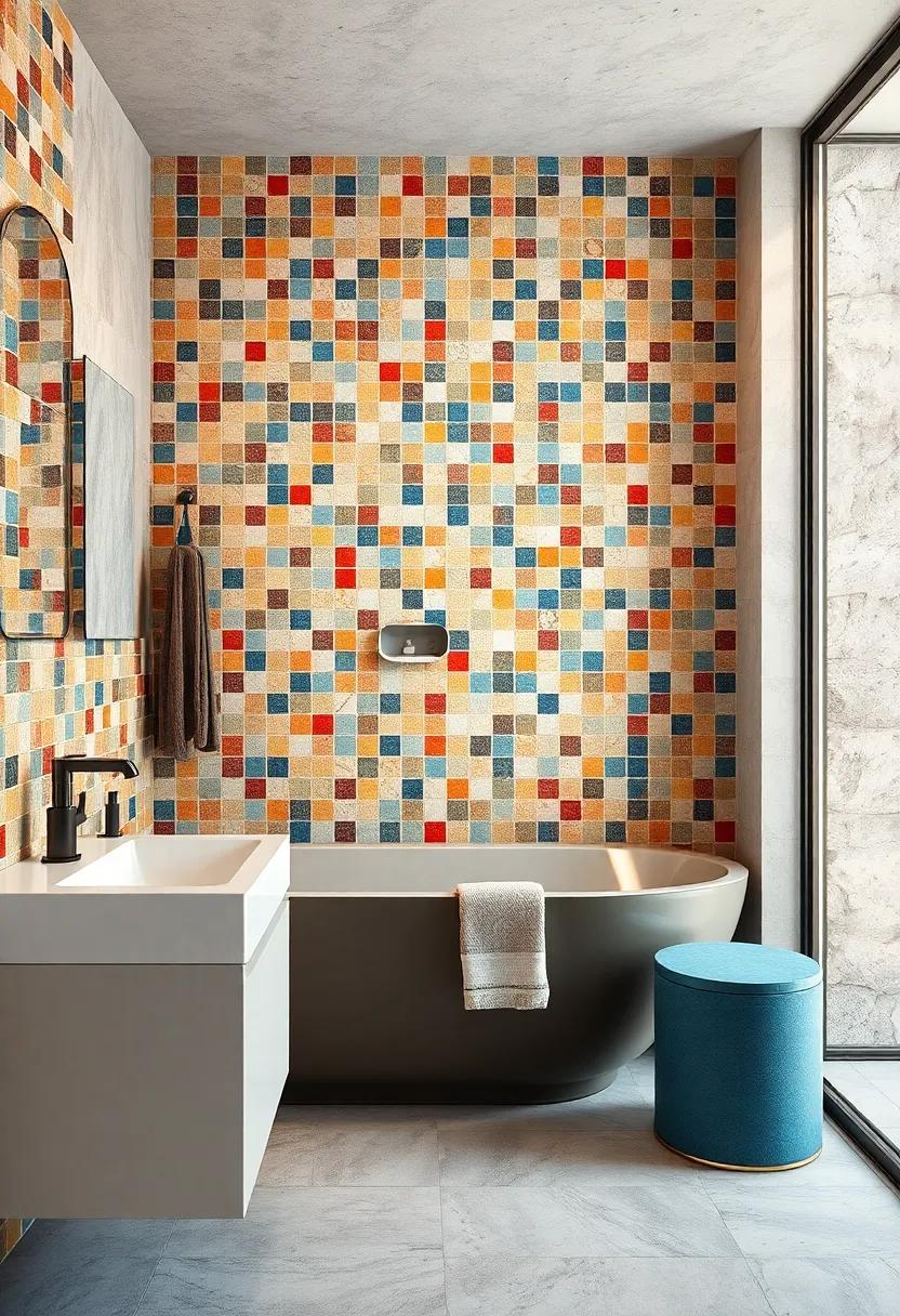 Vintage-inspired Mosaic: Add a sense of nostalgia with colorful mosaic tiles that infuse your space with character and charm