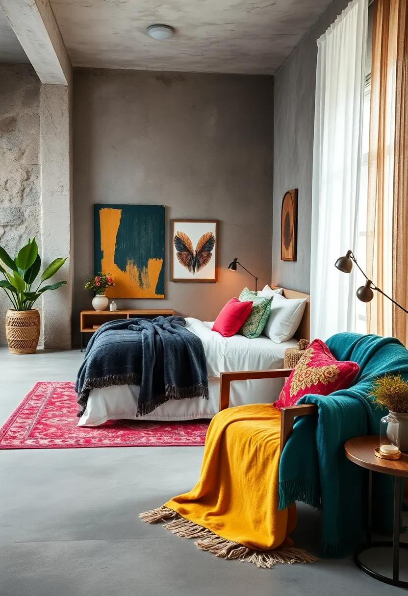 Use Multi-Hued Throws and Blankets: Drape colorful throws over your bed or chair for added comfort while echoing your chosen color palette