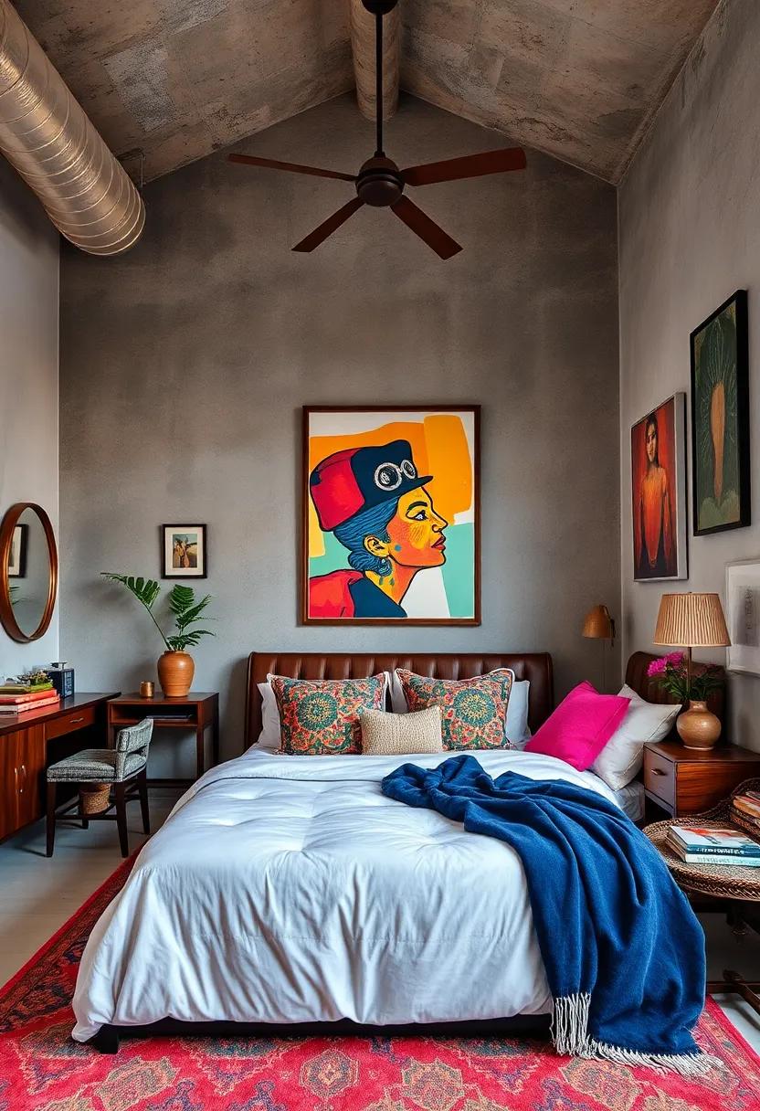 Incorporate eclectic Artwork: Use unique pieces from local artists or thrift stores that showcase different styles and colors to express your individuality