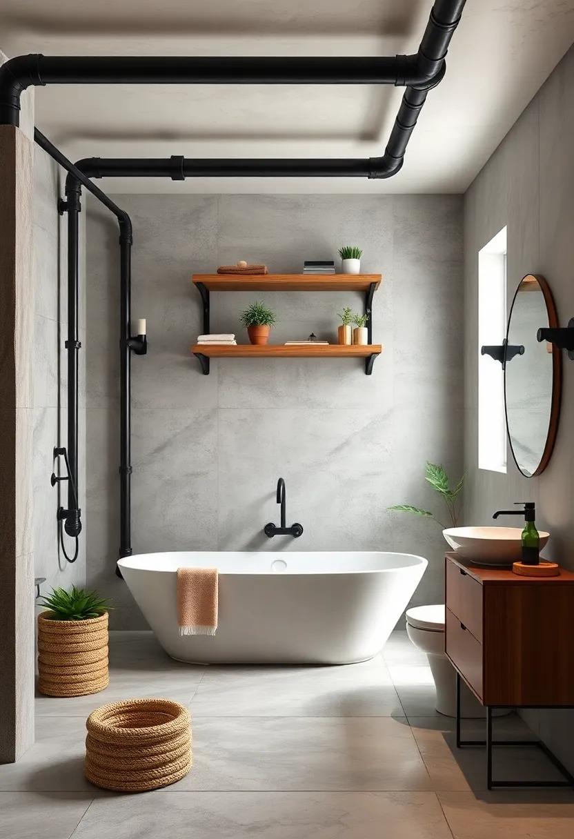 Custom ‌Shelving:‌ Incorporate pipes into shelving systems‍ for a rustic ‌touch and increased storage ‌options in⁣ your⁤ bathroom