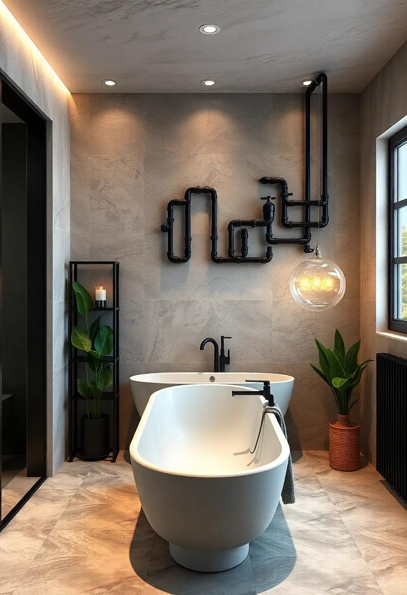 Pipe Wall Art: Create a bespoke piece of wall art by arranging smaller piping sections in an interesting ⁤pattern or ‌design