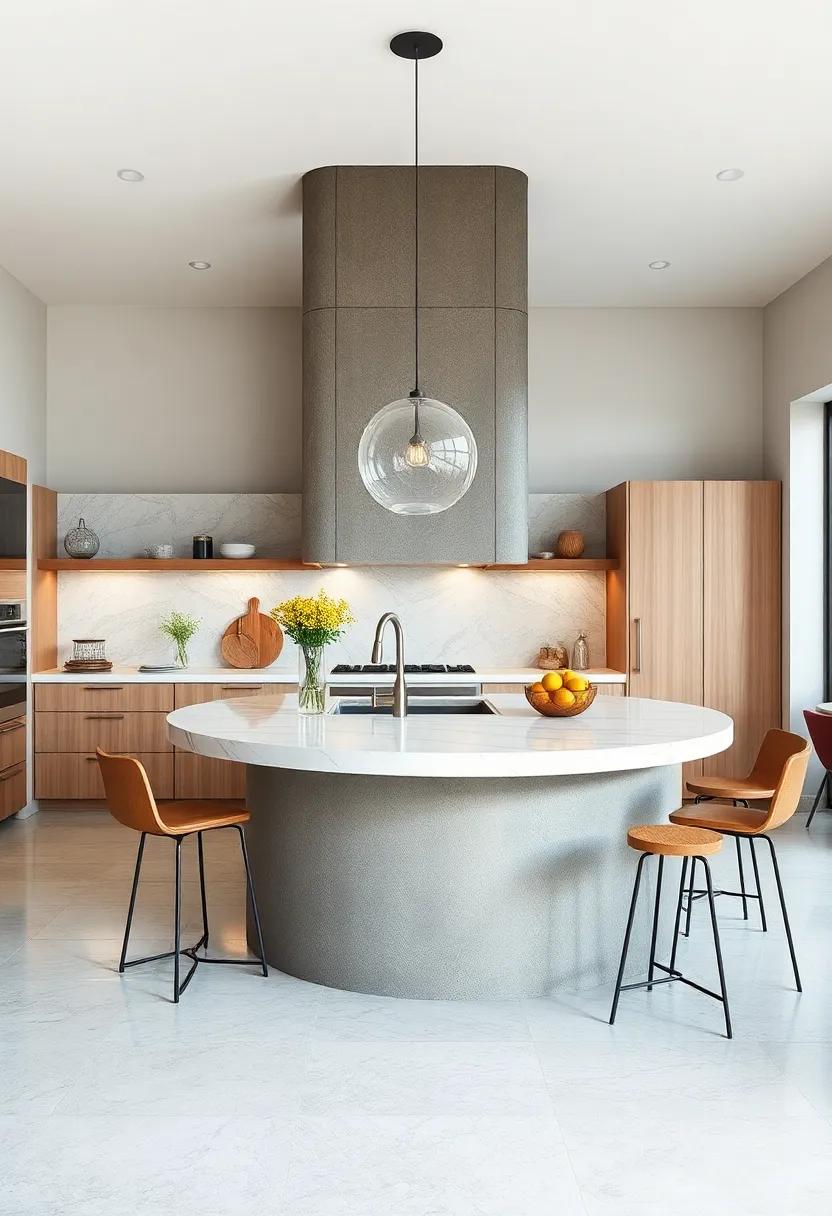 Elegant Curves: A rounded island design softens​ sharp corners in the kitchen,‍ adding an element of ⁣flow and intimacy to the ‍culinary space
