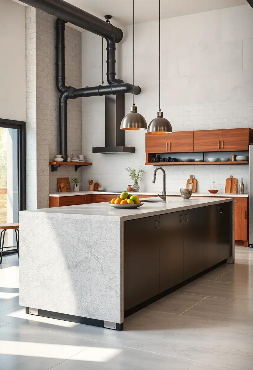Industrial edge: With metal finishes and‍ exposed piping, this industrial-style island creates an edgy atmosphere, perfect for urban dwellers and design enthusiasts​ alike